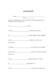 English Worksheet: Worsheet