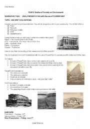 English Worksheet: Ancient Civilisation Assignment