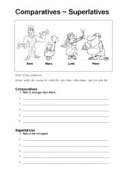 English Worksheet: Comparatives and Superlatives