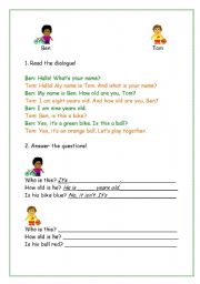 English Worksheet: DIALOGUE