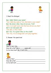 English worksheet: DIALOGUE