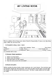 English Worksheet: MY LIVING ROOM