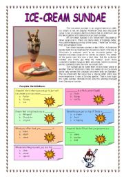 English Worksheet: Ice-cream sundae