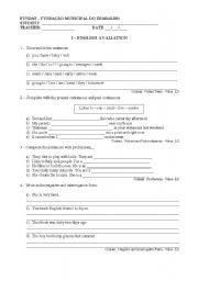 English worksheet: test