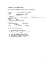English worksheet: Past Simple verb to be