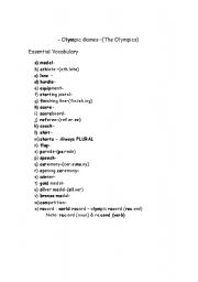 English Worksheet: The Olympic Games Handout