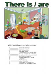 English Worksheet: there is there are