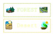 English worksheet: Places Cards + Animal Cards