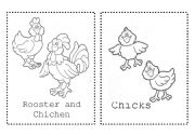 English Worksheet: Farm Animals - coloring cards part 1