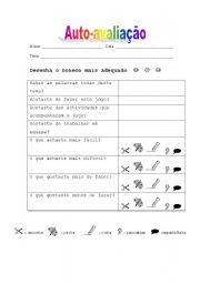 English worksheet: Self Evaluation Form