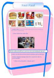 English Worksheet: Fast Food  (14.08.08)