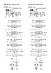 English Worksheet: Head, shoulders, knees and toes