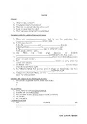 English worksheet: Tenses (intermediate)