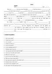 English worksheet: My brother Ben - reading 