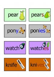 English Worksheet: Singular and Plural activity cards (Part 3) 14.08.08