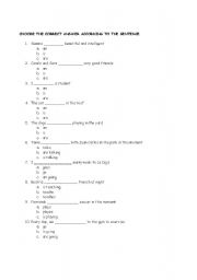 English worksheet: present tense