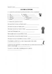 English worksheet: CLOTHES ACTIVITY