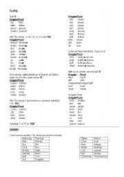 English Worksheet: Plural and gender