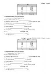 English worksheet: Reflexive pronouns