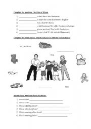 English Worksheet: Whose - Who - Family