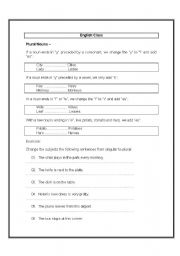 English worksheet: plural nouns