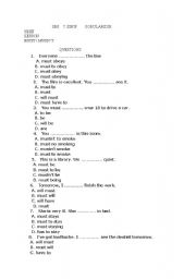 English Worksheet: MUST