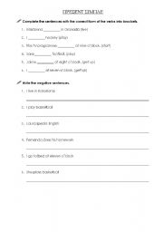 English Worksheet: Present simple - negative