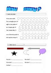 English worksheet: How many ? 2 pages