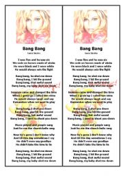 English Worksheet: Bang Bang by Nancy Sinatra