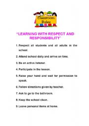 English Worksheet: class rules