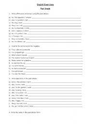 English Worksheet: Past Simple Exercises