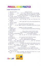 English Worksheet: PHRASAL VERBS PRACTICE