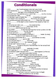 English Worksheet: conditionals. GRAMMAR WORKSHEET 22