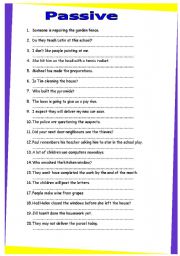 English Worksheet: passive review.GRAMMAR WORKSHEET 25