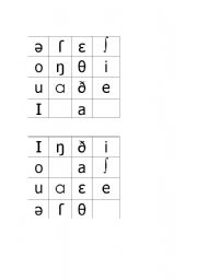 English worksheet: IPA Bingo