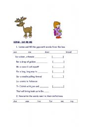 English Worksheet: CLOZE ACTIVITY ON SONG 