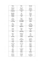 English Worksheet: TABOO FOR ELEMENTARY STUDENTS- 82 NEW CARDS!