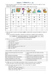 English Worksheet: Can / Cant