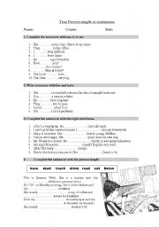 English Worksheet: Test Present Simple and Continuous
