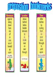 English Worksheet: preposition bookmarks