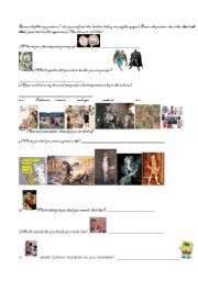 English worksheet: fun questions
