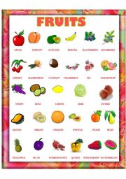 English Worksheet: FRUITS