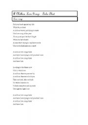 English worksheet: a million love songs