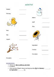 English worksheet: months of the year