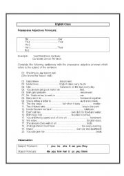 English worksheet: Pronouns