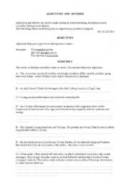 English Worksheet: ADJECTIVES and ADVERBS