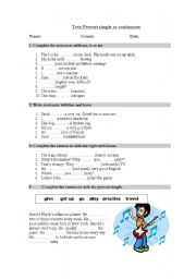English Worksheet: Test: simple present or continuous (b)