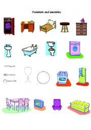 English Worksheet: furniture and amenities