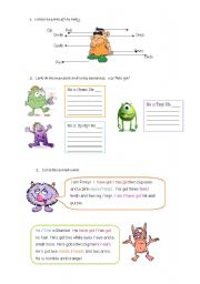 English Worksheet: Monsters, monsters!!! -Body Parts-