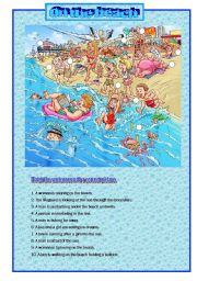 English Worksheet: On the beach